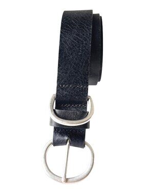 Candie's Women's Minimalist Belt XL Italian Leather Everyday Basic Dressy Black